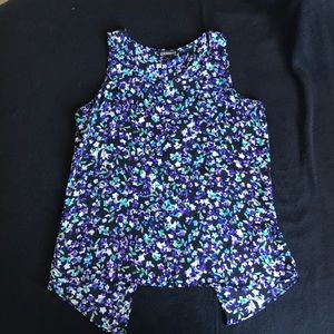 Express Floral Split-Back Top